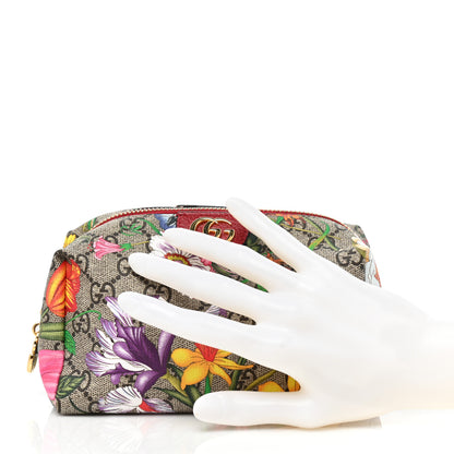 Gucci Soft GG Supreme Monogram Flora Calfskin Medium Ophidia Cosmetic Case Beige Ebony Multicolor Rosso 8 of 8