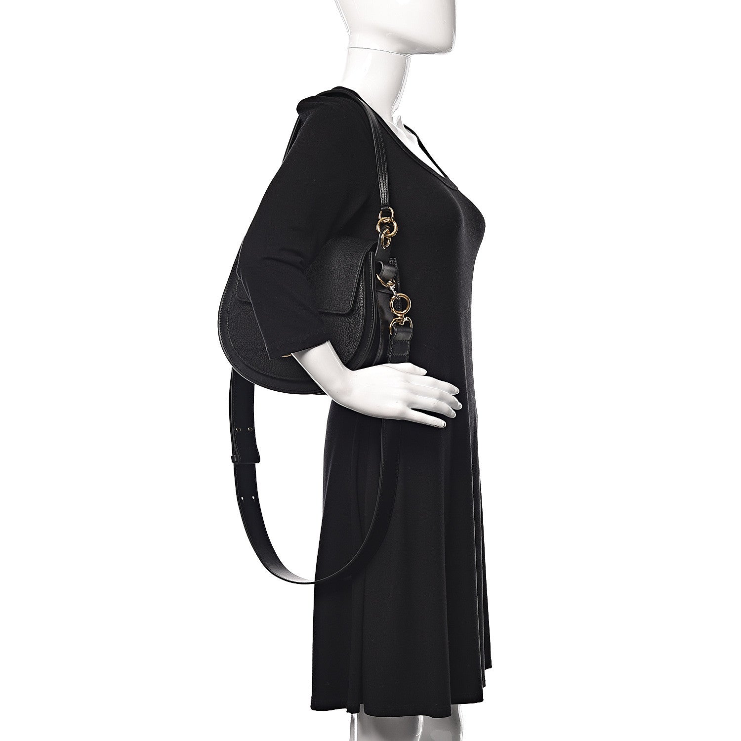 Chloe Grained Calfskin Large Tess Bag Black 3 of 10