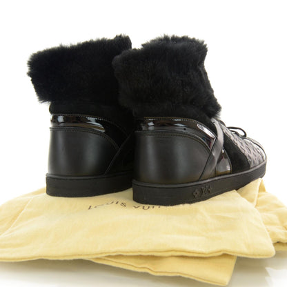 Louis Vuitton Leather Fur Medley Sneaker Boot 36.5 Black 3 of 6