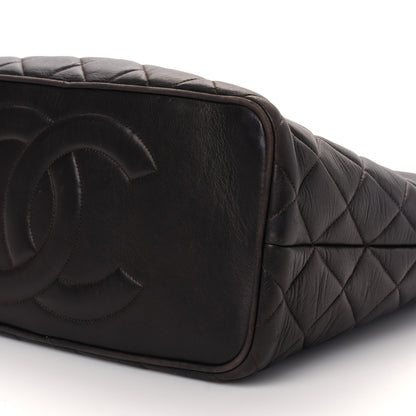 Chanel Lambskin Quilted Shopping Tote Brown 10 of 11