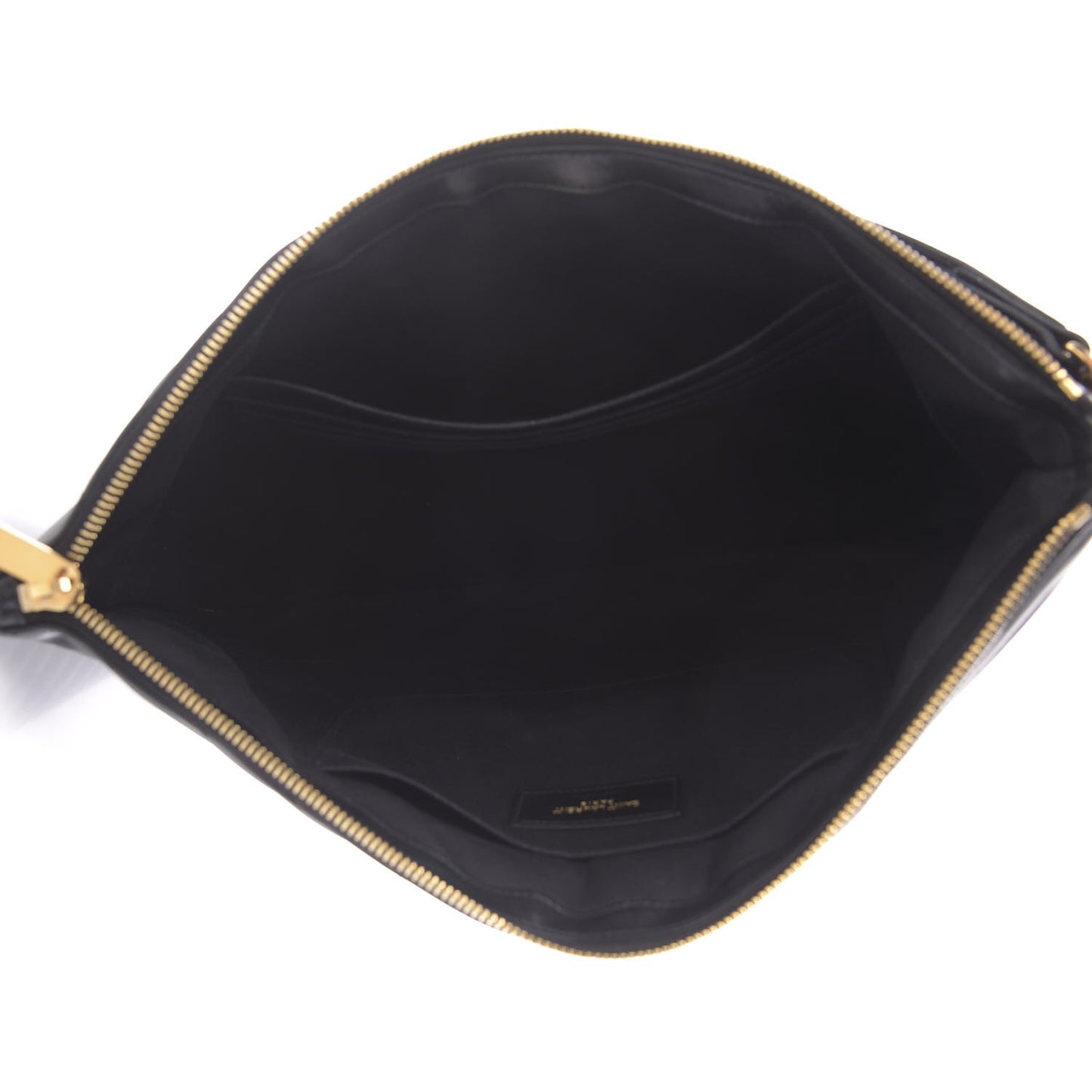 Calfskin Matelasse Chevron Monogram Document Holder Black