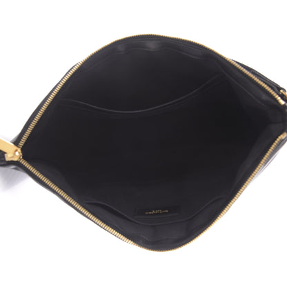 Saint Laurent Calfskin Matelasse Chevron Monogram Document Holder Black 5 of 10