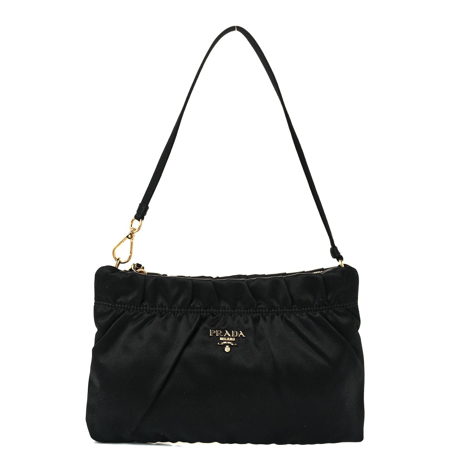 Prada Satin Raso Shoulder Bag Black 1 of 10