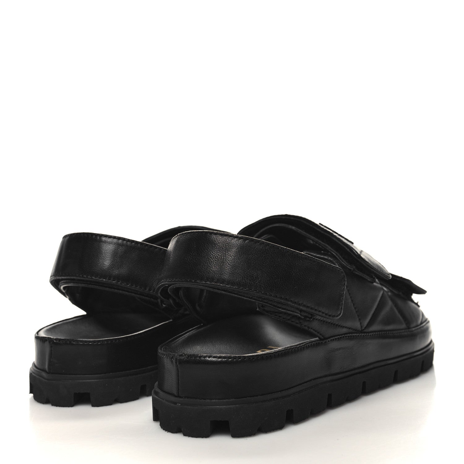 Prada Nappa Quilted Padded Slingback Sandals 37 Black 4 of 9
