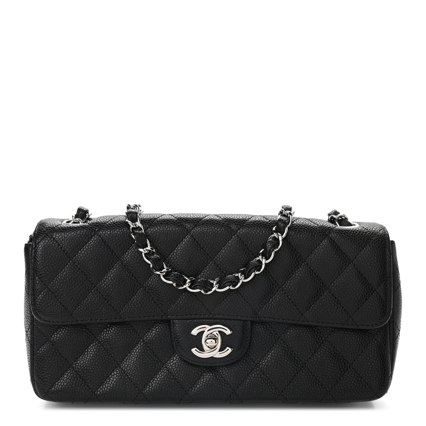 Caviar Quilted East West Flap Black