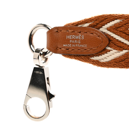 Hermes Toile Swift 25mm Sangle ZigZag Shoulder Strap Gold White 3 of 4
