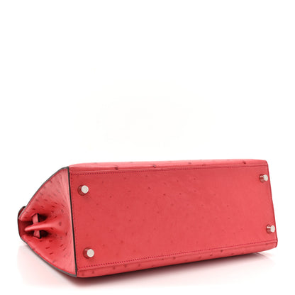 Hermes Ostrich Kelly Sellier 28 Bougainvillea 4 of 16