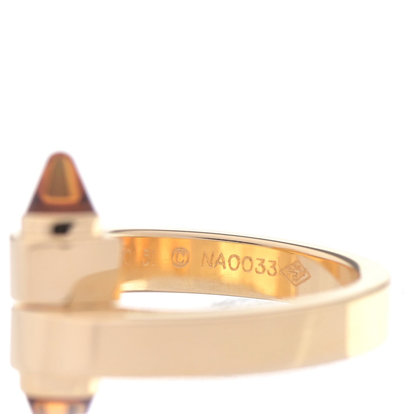 18K Yellow Gold Citrine Menotte Bypass Ring 51 5.75