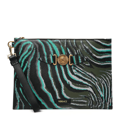 Versace Calfskin Tiger Medusa Biggie Clutch Multicolor 1 of 8