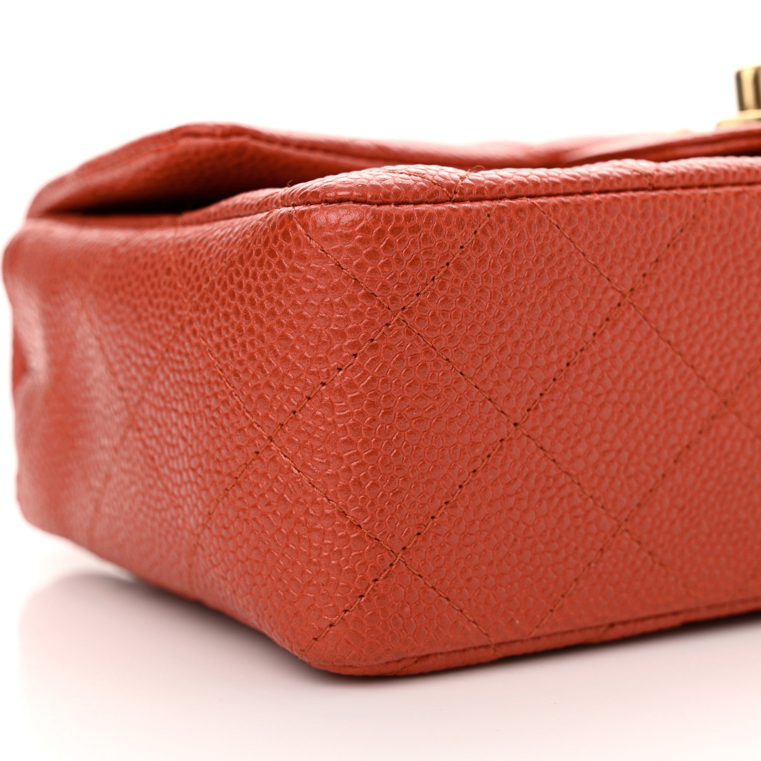 Chanel Pearly Caviar Quilted Mini Rectangular Flap Orange 9 of 11