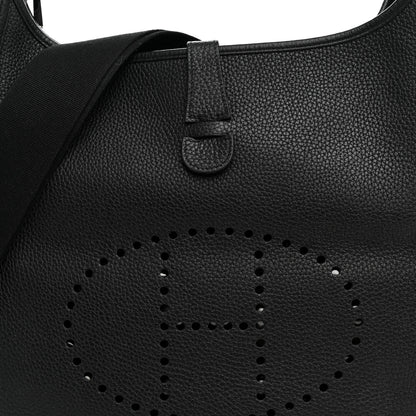 Hermes Taurillon Clemence Evelyne III GM Black 8 of 10