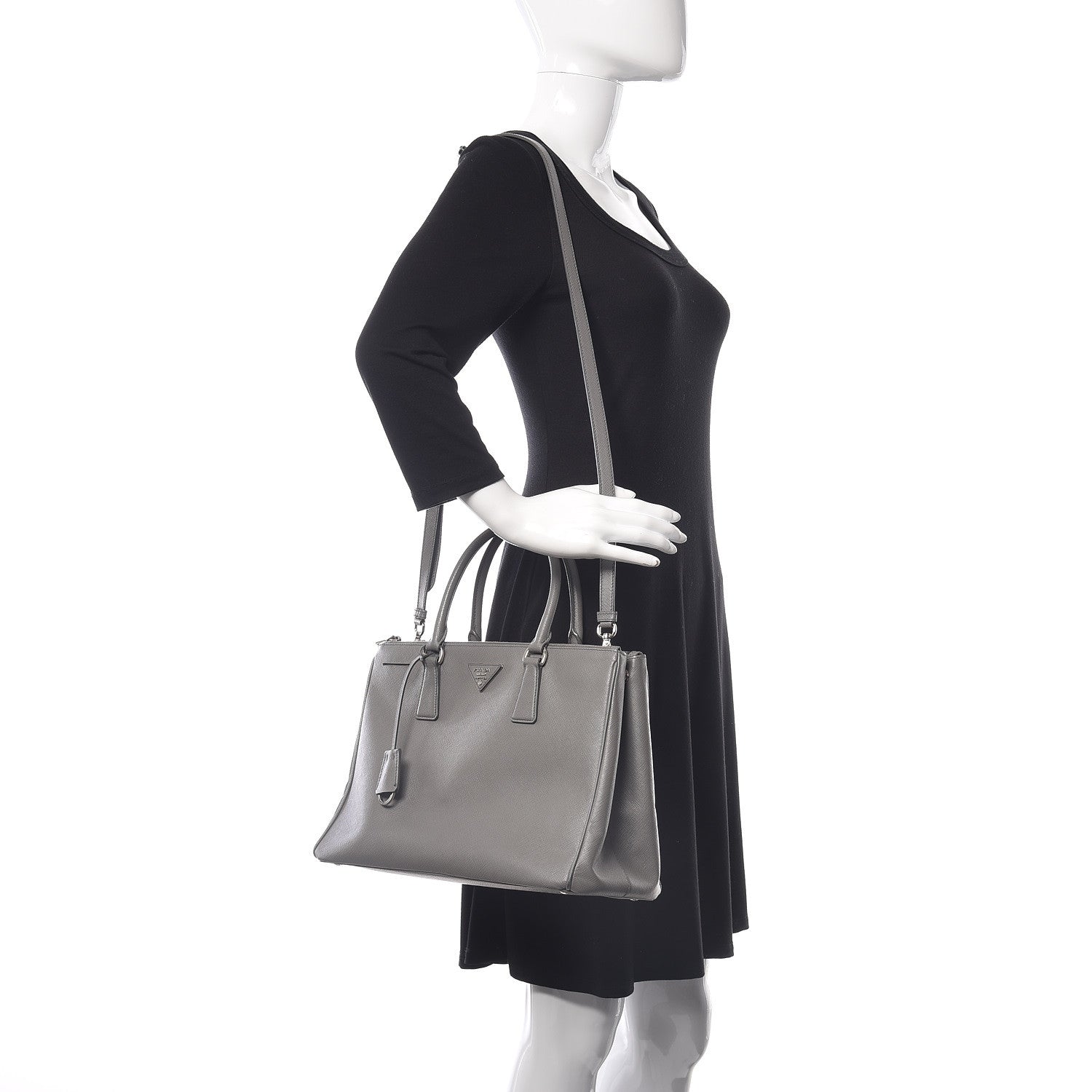 Prada Saffiano Medium Galleria Double Zip Tote Marmo 2 of 15