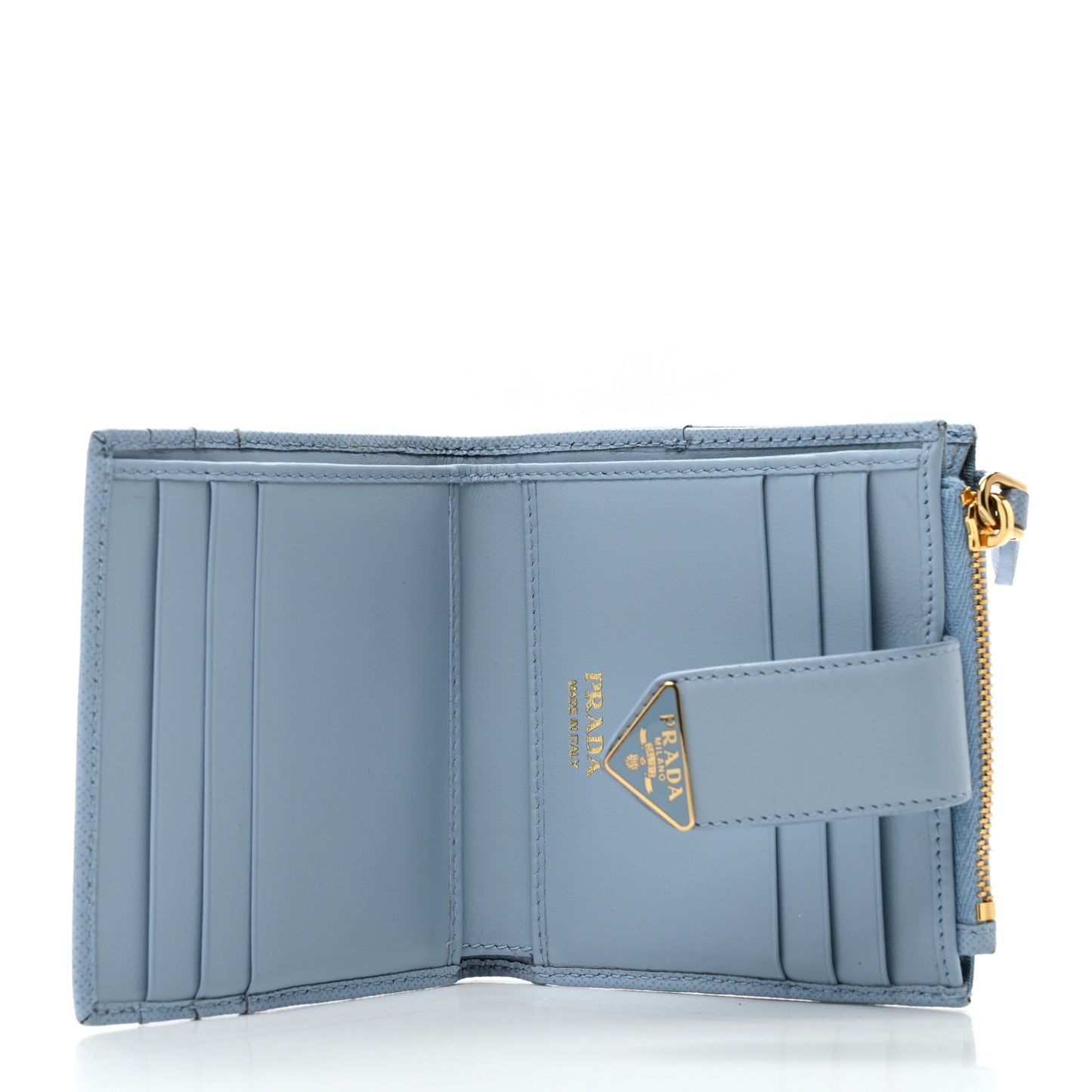 Saffiano Small Triangle Wallet Light Blue