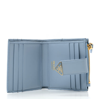 Prada Saffiano Small Triangle Wallet Light Blue 5 of 6