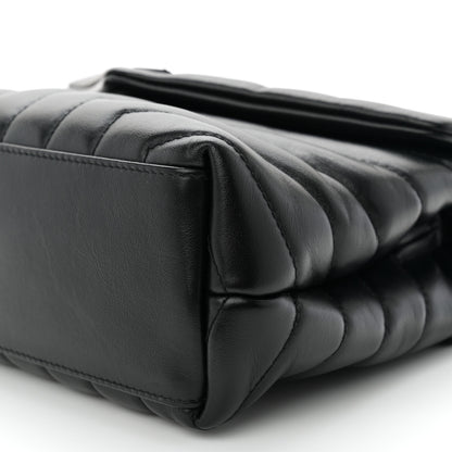 Saint Laurent Calfskin Y Quilted Monogram Monochrome Small Loulou Chain Satchel Black 9 of 9