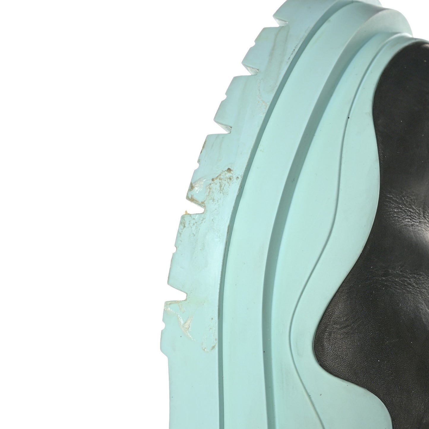 Calfskin The Tire Chelsea Boots 41 Black Pale Blue