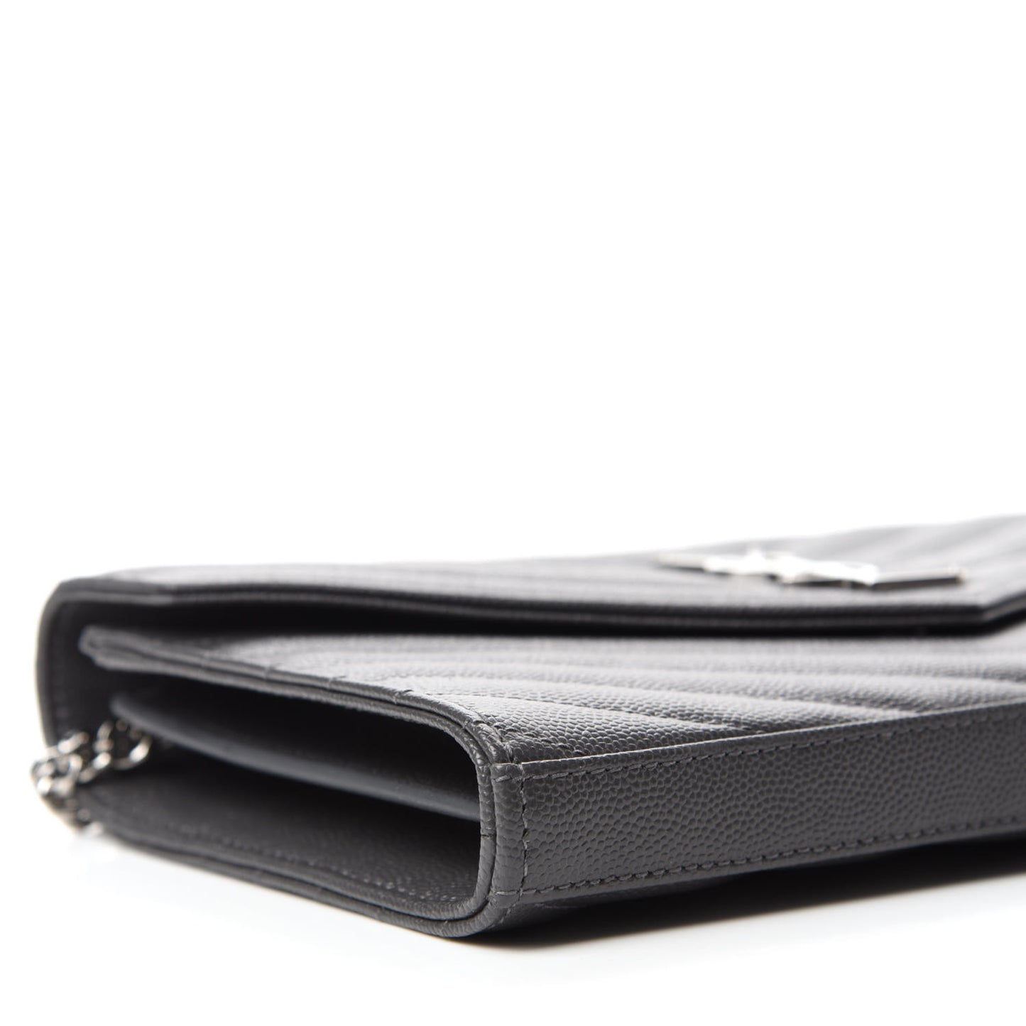 Grain De Poudre Matelasse Chevron Monogram Chain Wallet Earth