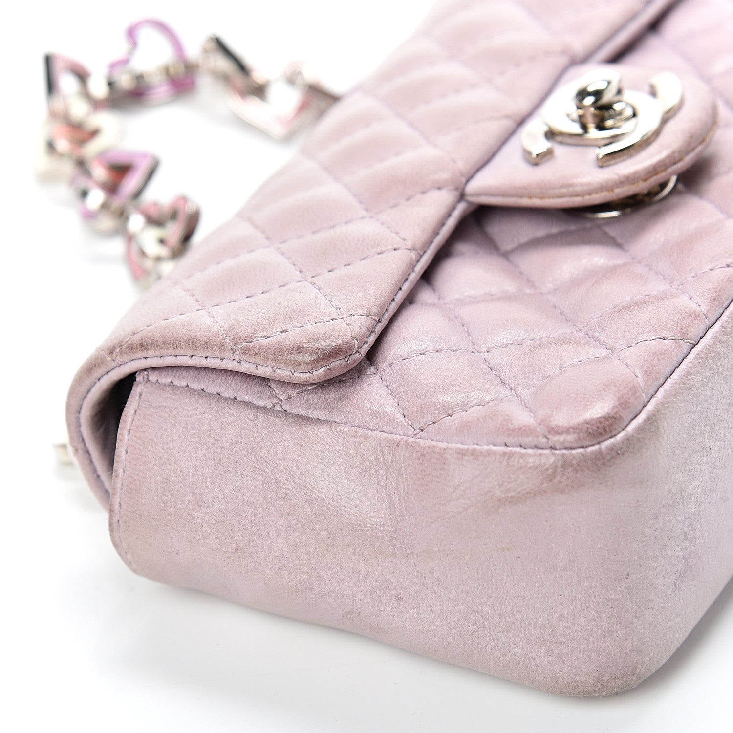 Chanel Lambskin Quilted Mini Valentine Flap Lilac 20 of 22