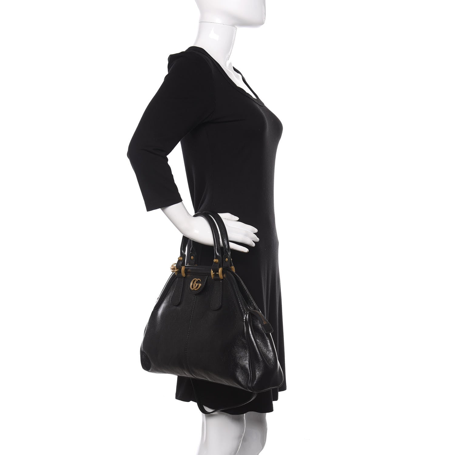 Gucci Calfskin Medium Re(Belle) Top Handle Bag Black 3 of 11