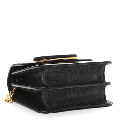 Valentino Garavani Grainy Calfskin Vlogo Compact Wallet with Chain Black 4 of 8