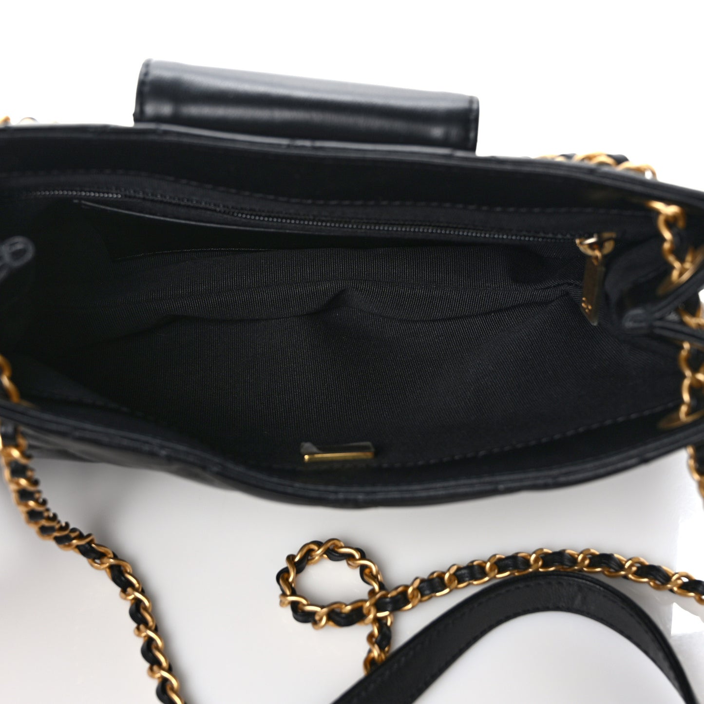 Lambskin Quilted CC Messenger Black
