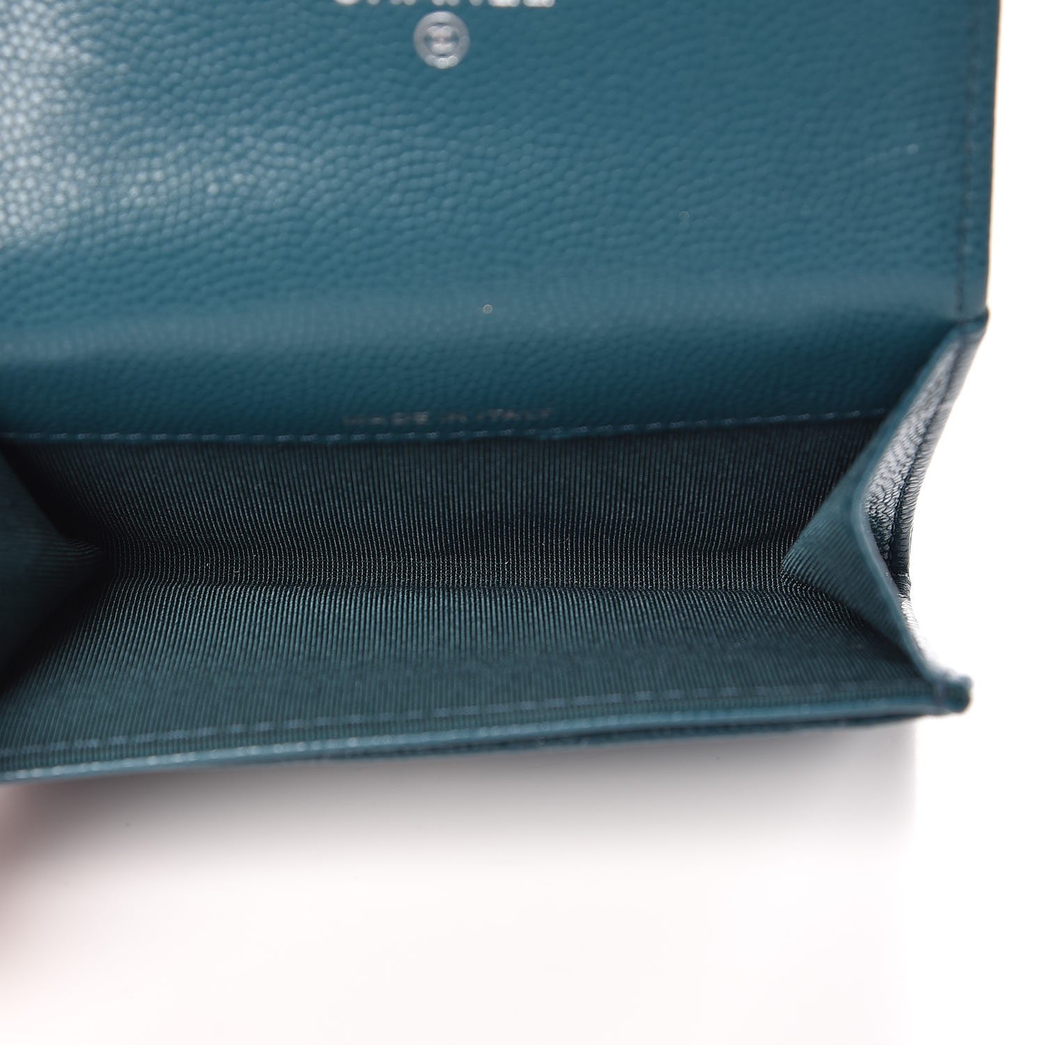 Chanel Caviar Quilted Flap Card Holder Dark Turquoise 5 of 9