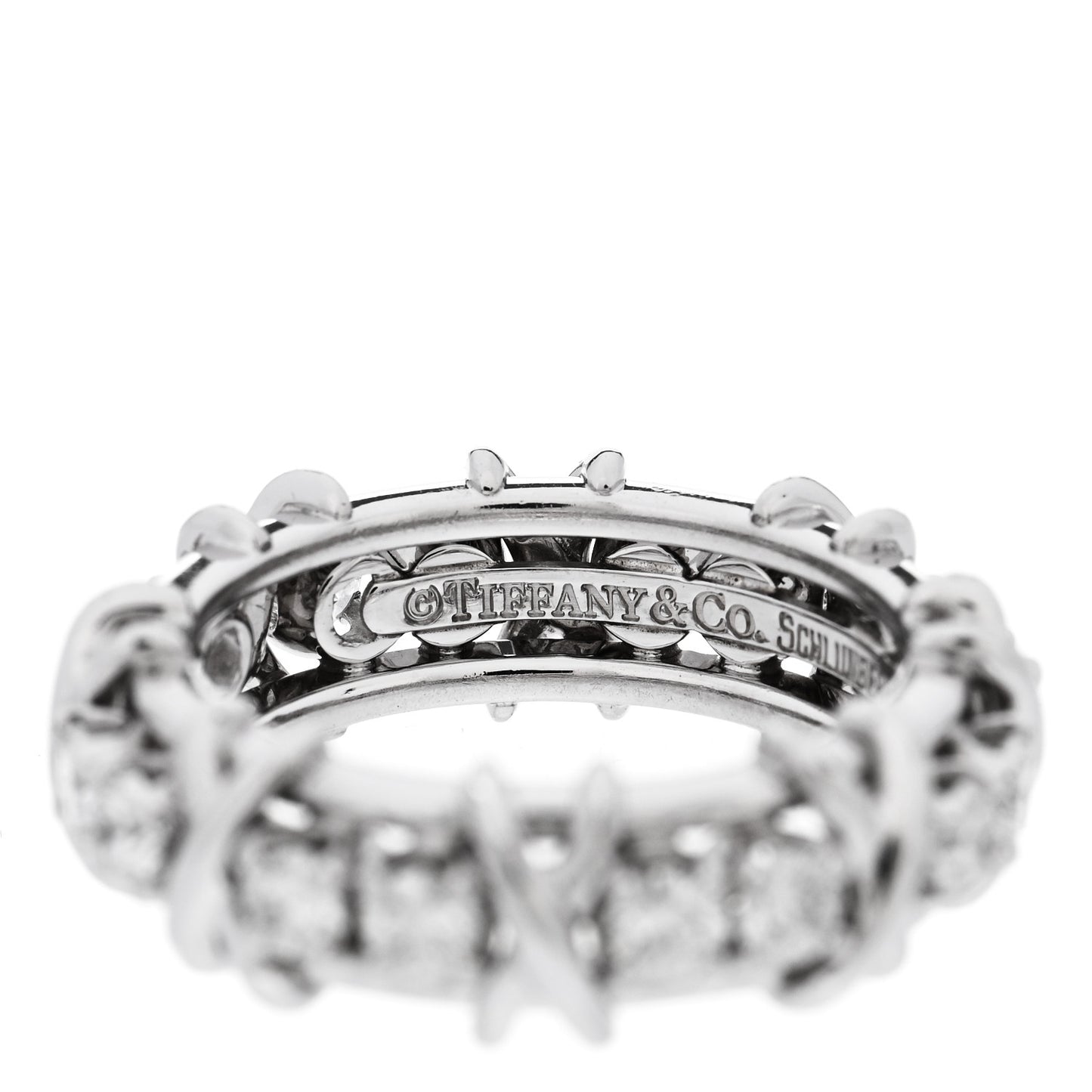 Platinum Diamond Schlumberger Sixteen Stone Ring 50 5.5
