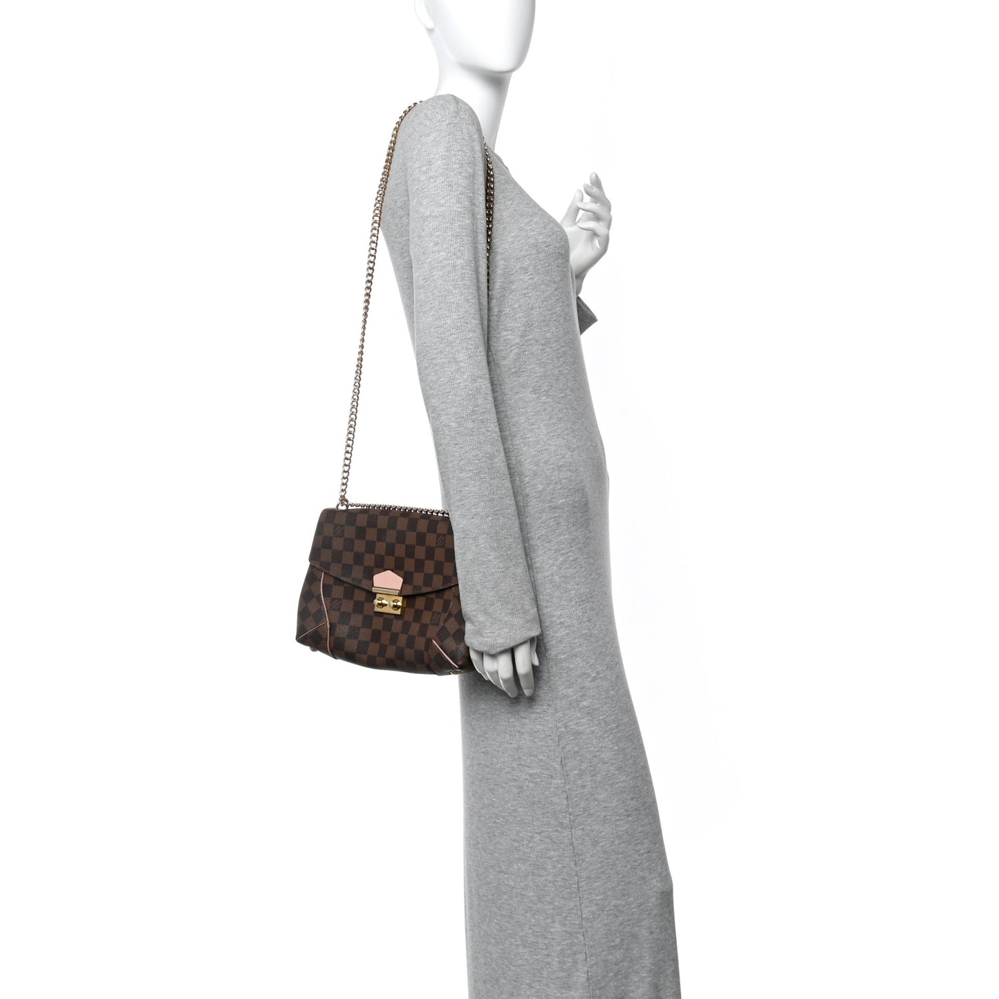 Damier Ebene Caissa Clutch Rose Ballerine