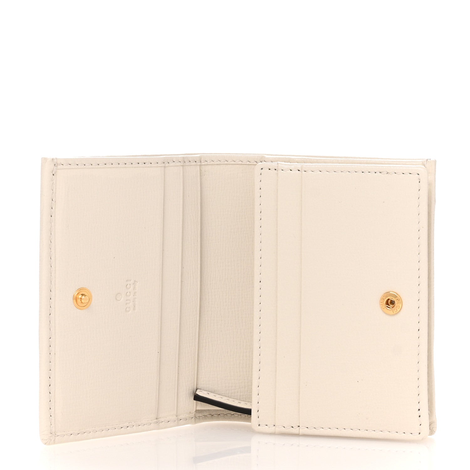 Gucci GG Supreme Monogram Azalea Calfskin Horsebit 1955 Card Case Wallet Beige Ebony Mystic White 5 of 8