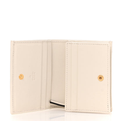 Gucci GG Supreme Monogram Azalea Calfskin Horsebit 1955 Card Case Wallet Beige Ebony Mystic White 5 of 8