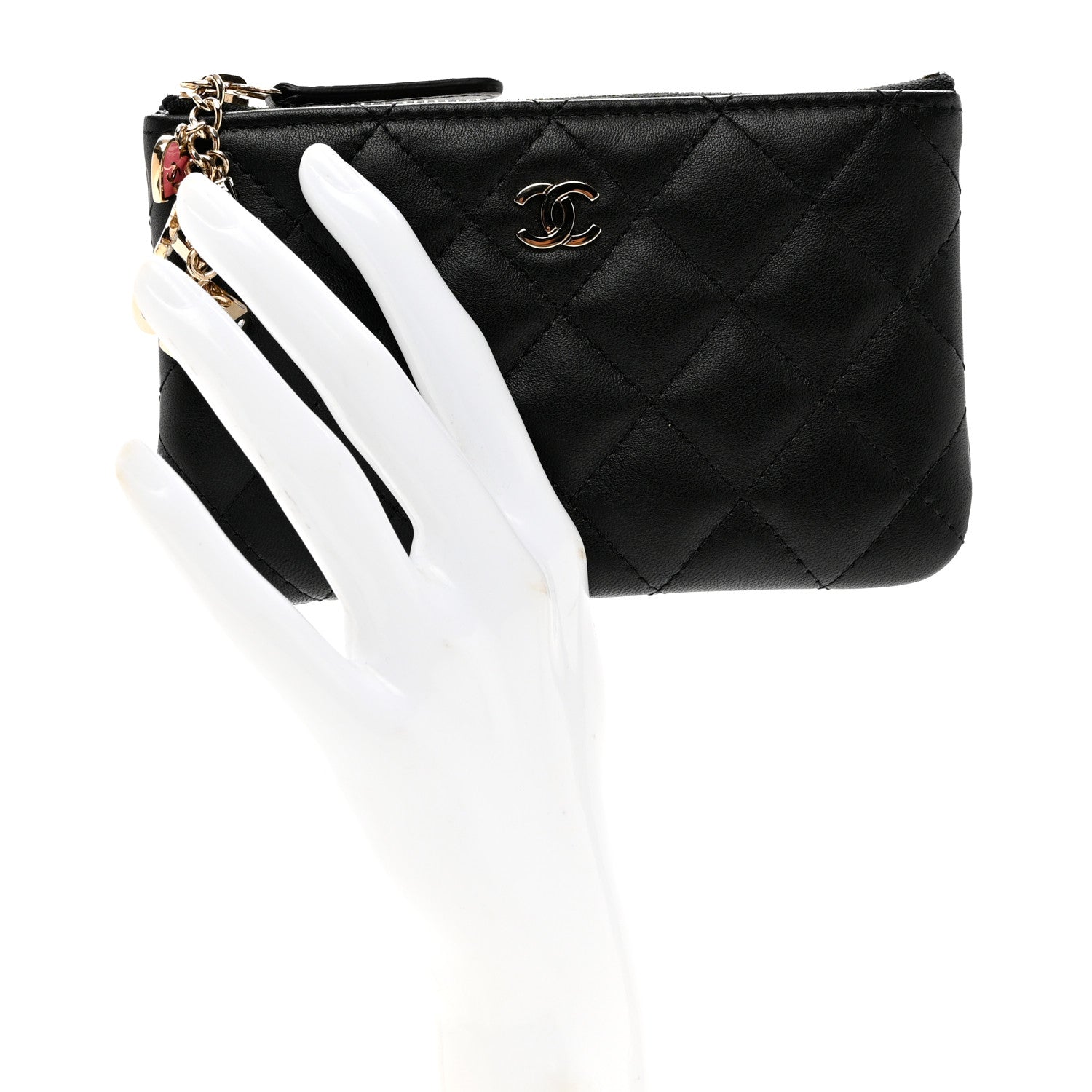 Chanel Lambskin Quilted Small Casino Cosmetic Case Black 2 of 8