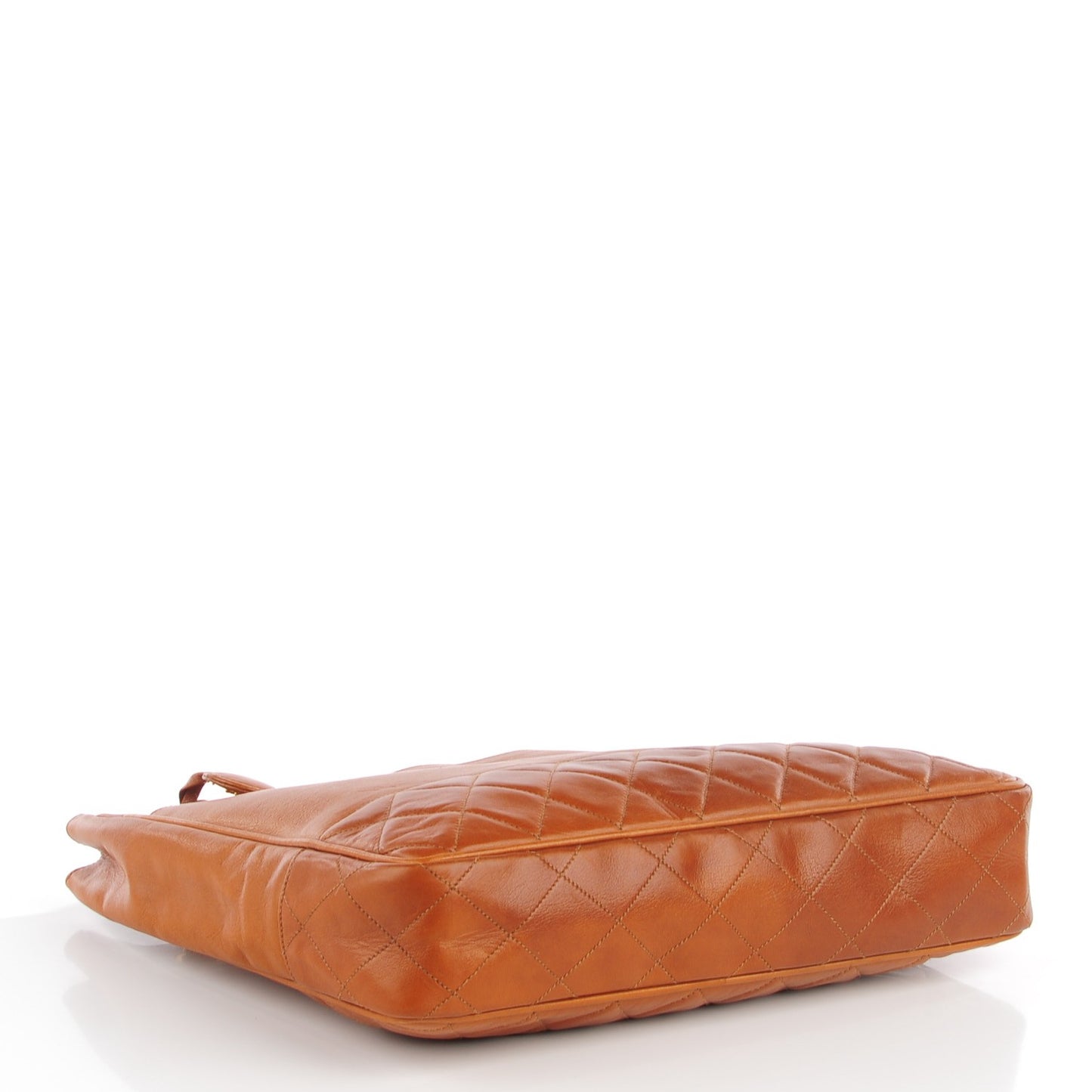 Lambskin Quilted Shoulder Bag Brown