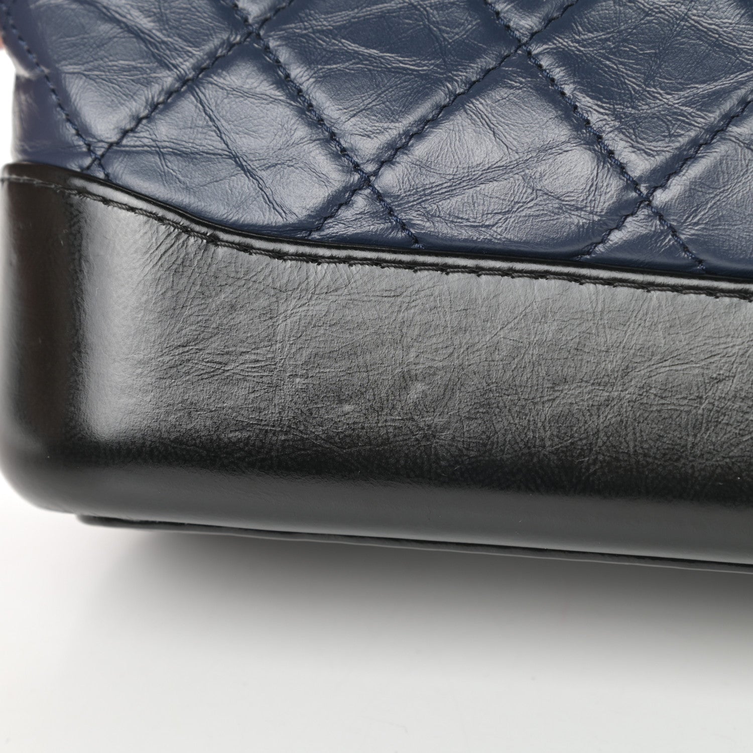 Chanel Aged Calfskin Quilted Small Gabrielle Hobo Navy Black 12 of 13