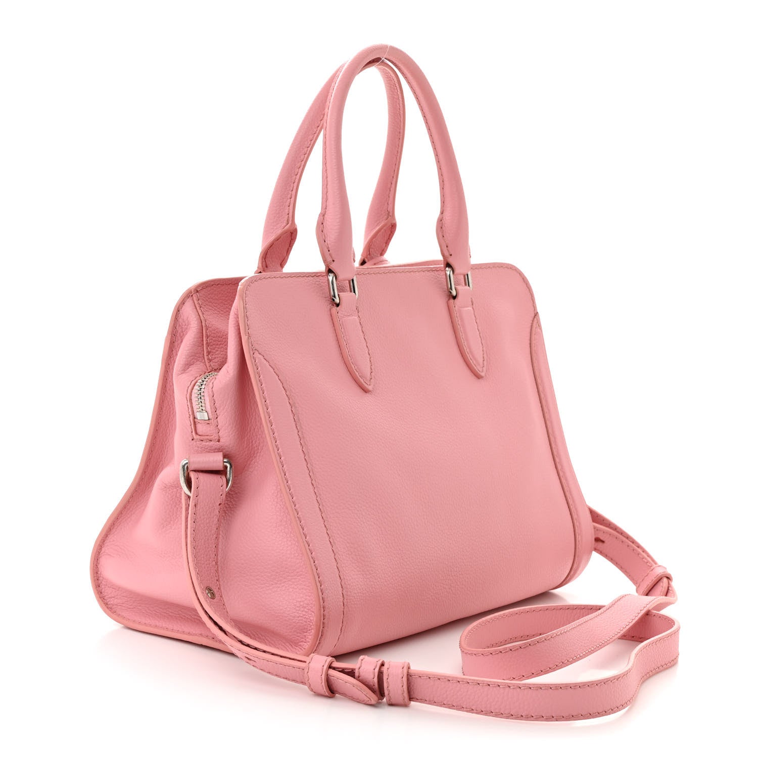 Alexander McQueen Calfskin Small Skull Padlock Zip Around Tote Petal 3 of 11