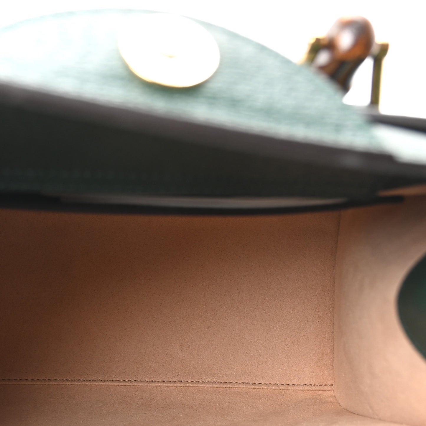 Textured Dollar Calfskin Web Small Diana Tote Bag Vintage Green Powder Pink