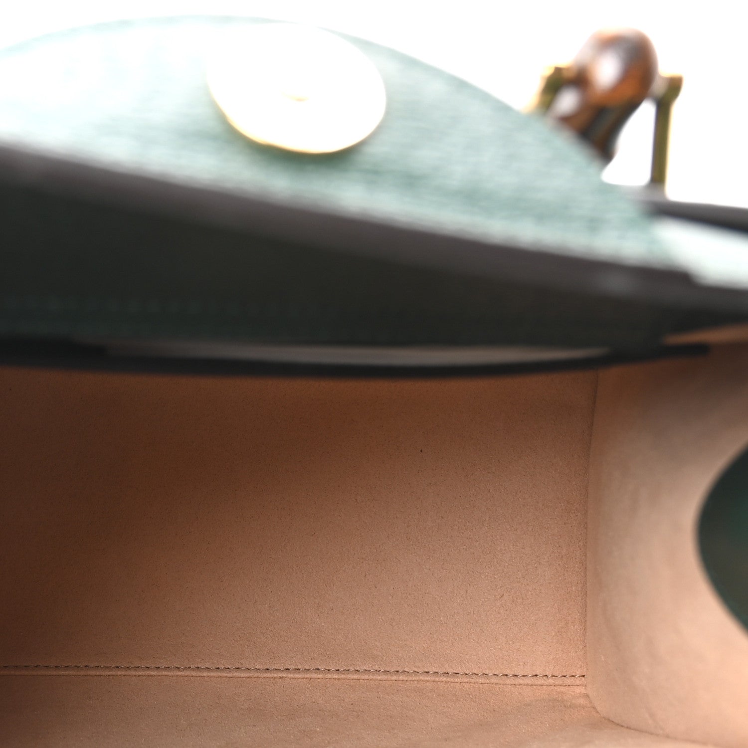 Gucci Textured Dollar Calfskin Web Small Diana Tote Bag Vintage Green Powder Pink 5 of 10