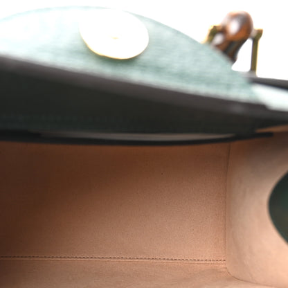 Gucci Textured Dollar Calfskin Web Small Diana Tote Bag Vintage Green Powder Pink 5 of 10