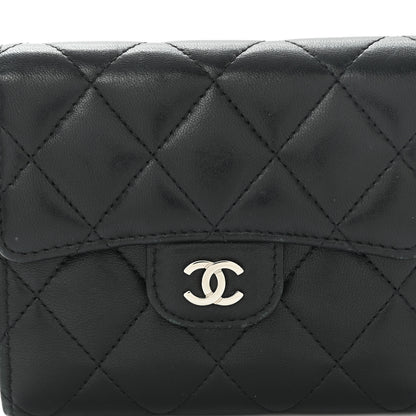 Chanel Lambskin Quilted Compact Flap Wallet Black 7 of 11