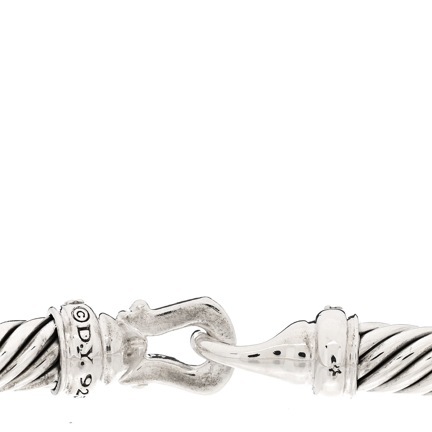 Sterling Silver Diamond 5mm Cable Buckle Bracelet