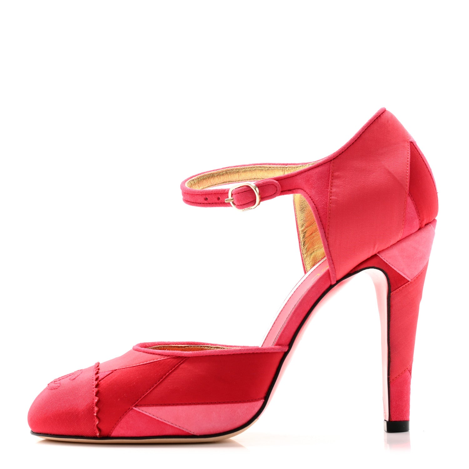 Chanel Silk Grosgrain Cap Toe Patchwork Pumps 39 Pink 1 of 9