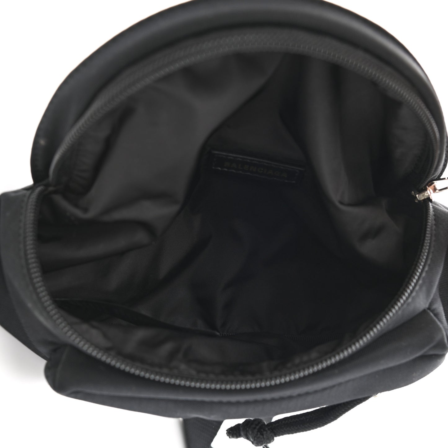 Sport Nylon Logo Embroidered Wheel Belt Bag Black White