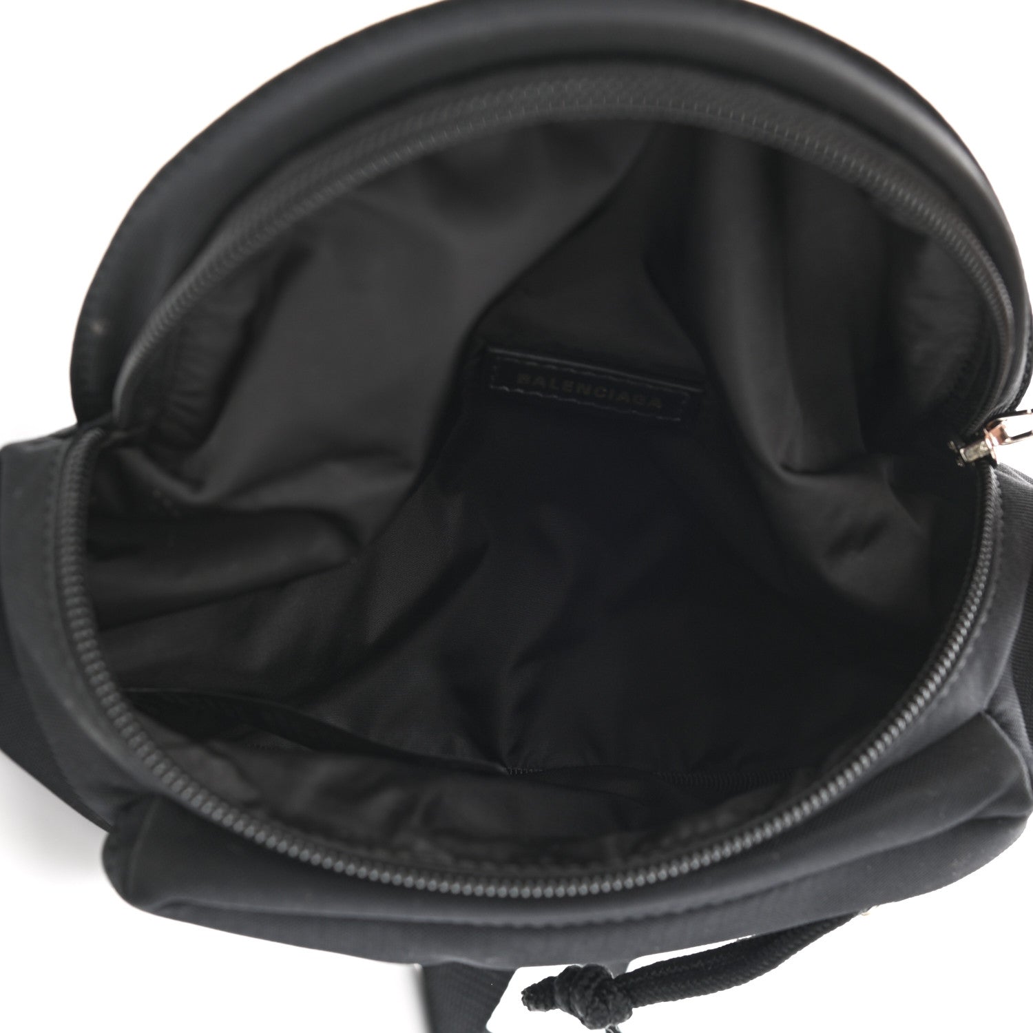 Balenciaga Sport Nylon Logo Embroidered Wheel Belt Bag Black White 5 of 11