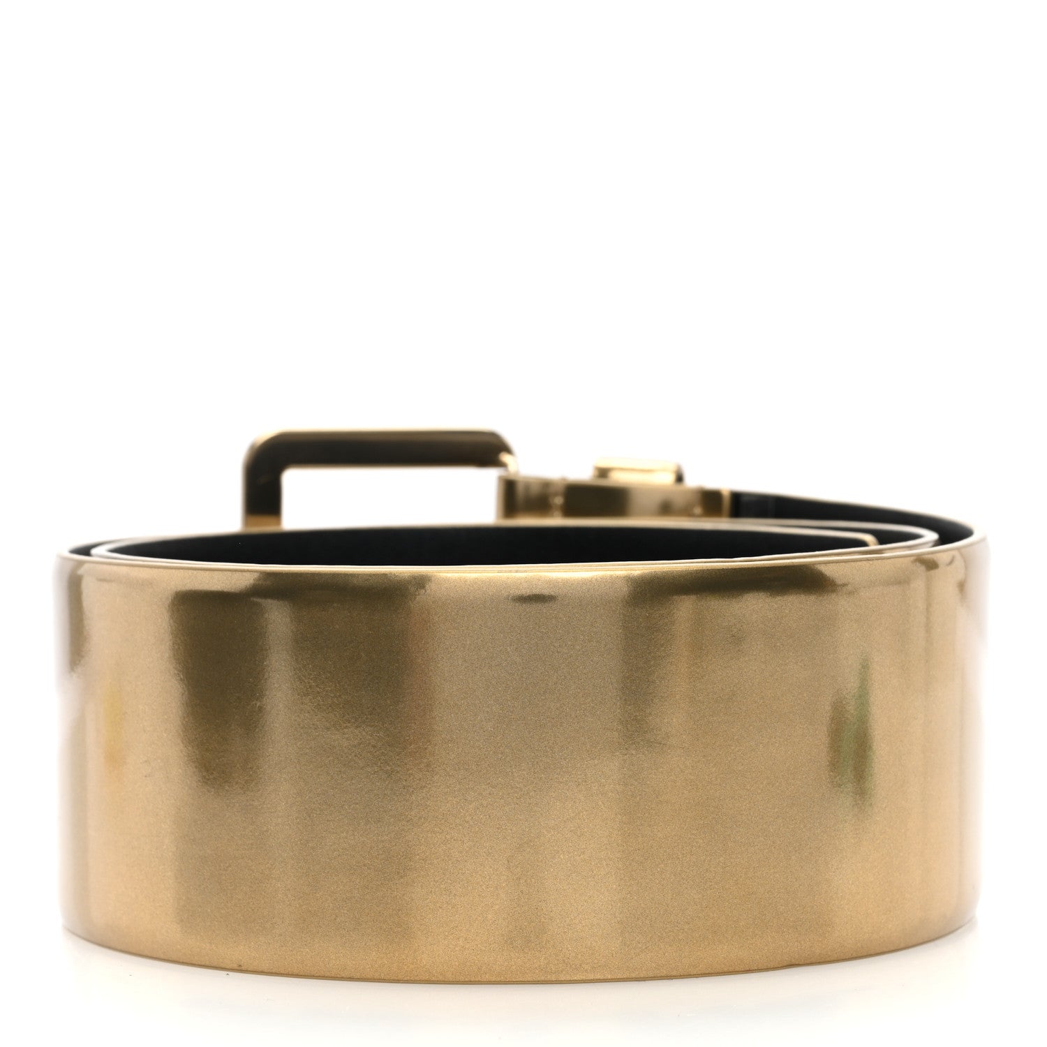 Chanel Metallic Calfskin Logo Belt 85 34 Gold 2 of 4