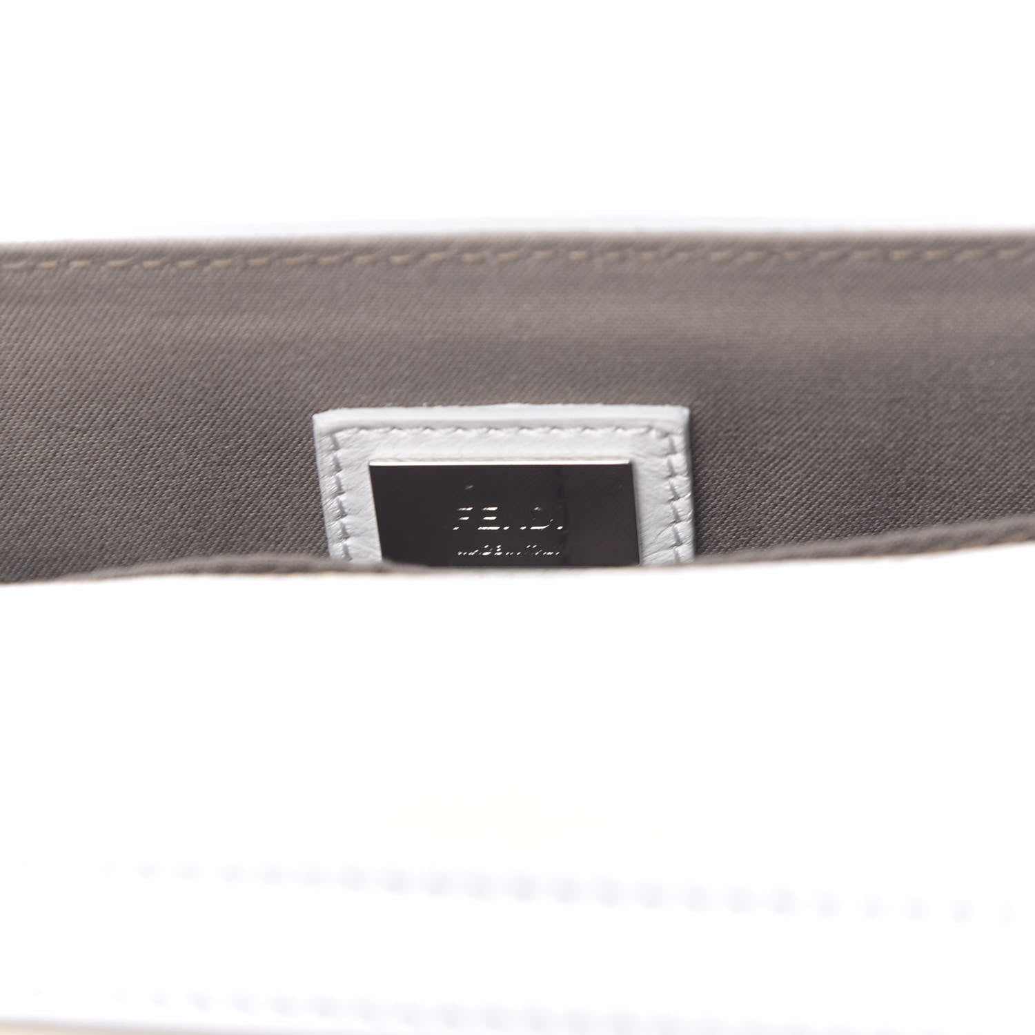 Fendi Vitello Dolce Calf Hair Studded Mini 3Baguette Shoulder Bag White 6 of 10