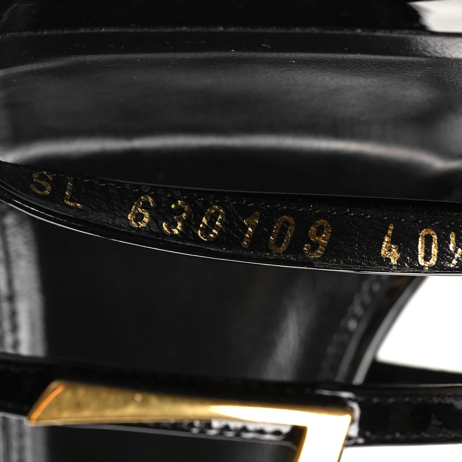 Saint Laurent Patent Cassandra 100 Ankle Strap Sandals 40.5 Black 8 of 9