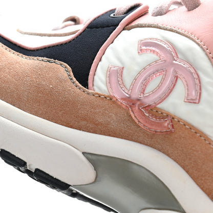 Chanel Nylon Lambskin Suede Calfskin CC Sneakers 36.5 Pink 21 of 21