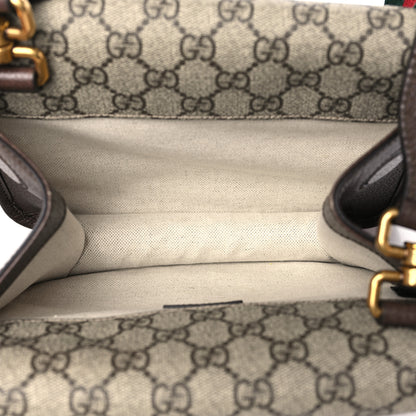 Gucci GG Supreme Monogram Web Small Neo Vintage Double Flap Messenger Bag Beige New Acero 5 of 11