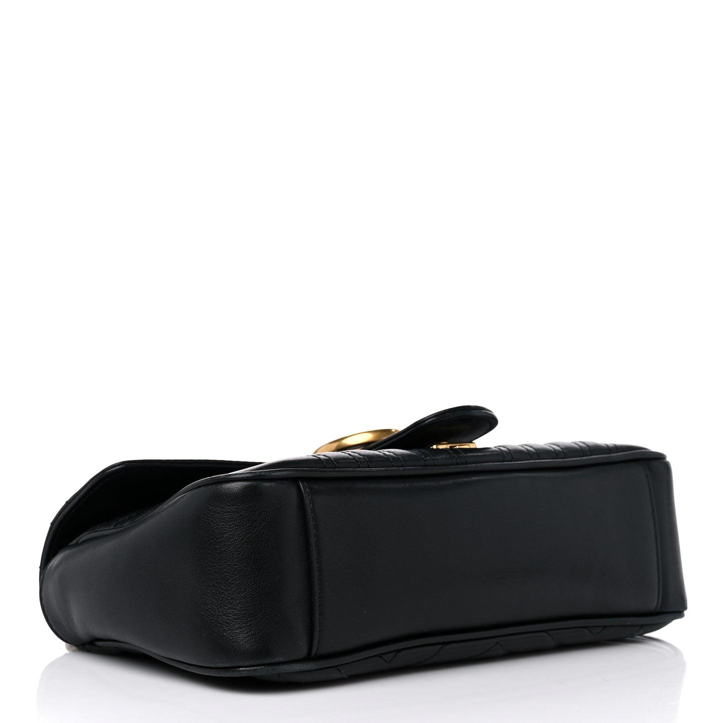 Calfskin Matelasse Small GG Marmont Shoulder Bag Black