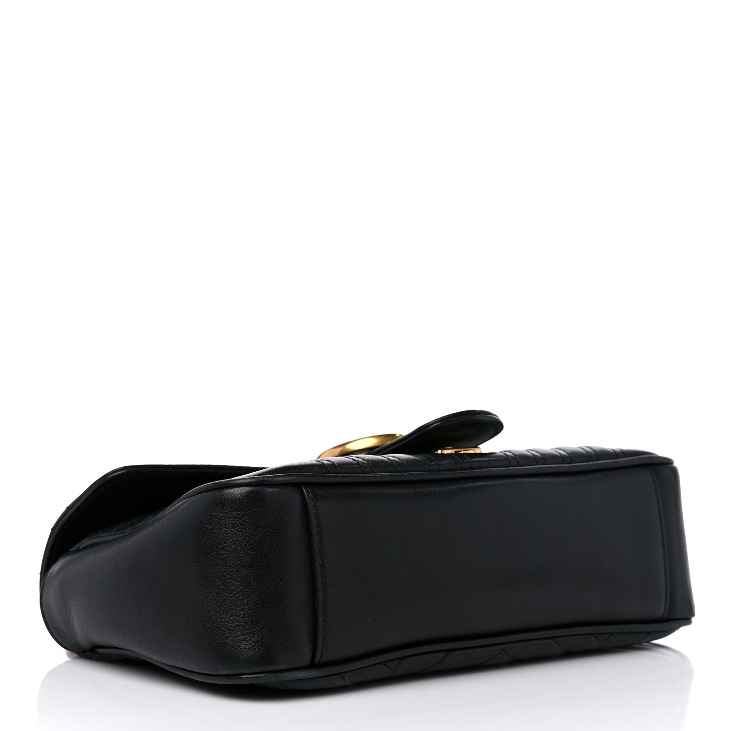Gucci Calfskin Matelasse Small GG Marmont Shoulder Bag Black 4 of 14