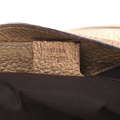 Gucci Metallic Pebbled Calfskin Hasler Hobo Gold 7 of 15